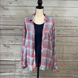 Pink and Blue Button Down (Size L)
